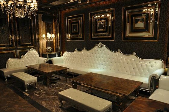 Sofá francês do estilo do hotel em forma de L de canto de Sofa Sectional KTV da sala de visitas do escritório