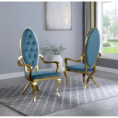 Quadro de aço inoxidável adornado jantando a poltrona