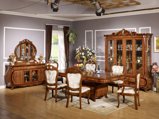 OEM ODM Wooden Square Dining Table With 6 Chairs Dining Room Sets