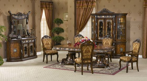 Vintage Round Antique Wooden Dining Table And Chairs Dia 120cm 130cm 150cm