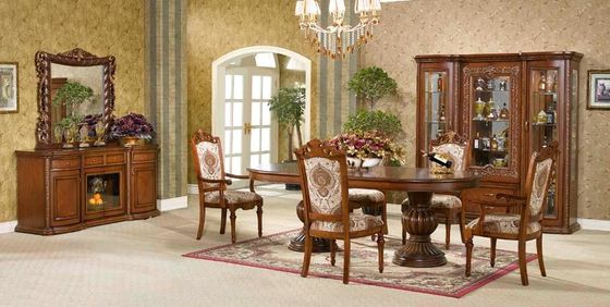 Vintage Round Antique Wooden Dining Table And Chairs Dia 120cm 130cm 150cm