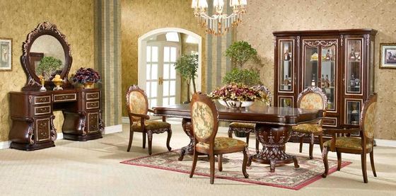 Vintage Round Antique Wooden Dining Table And Chairs Dia 120cm 130cm 150cm