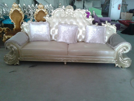 CE Velvet Handmade Classic Antique French Sofa Set With Button