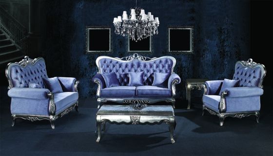 4 Piece Comfort Luxury Living Room Furniture Solid Wood Antique French Style Sofa Set