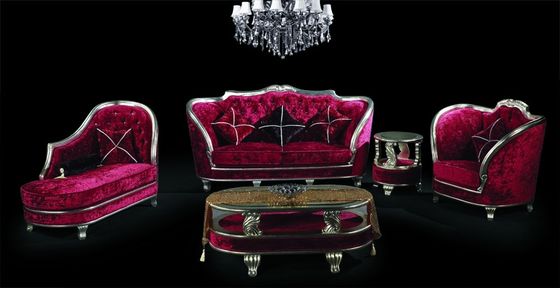 4 Piece Comfort Luxury Living Room Furniture Solid Wood Antique French Style Sofa Set