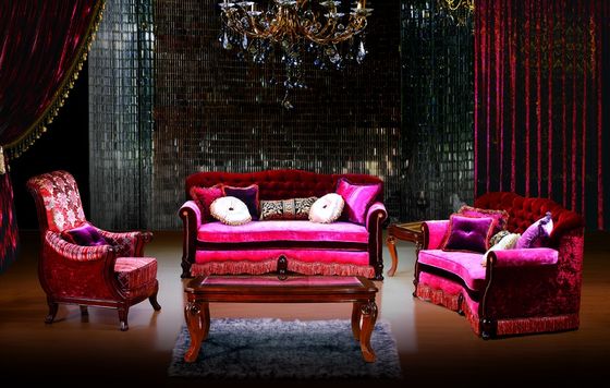 4 Piece Comfort Luxury Living Room Furniture Solid Wood Antique French Style Sofa Set