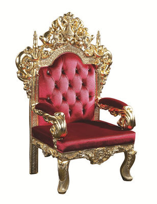 Do casamento luxuoso antigo de couro vermelho da mobília do hotel do GV cadeira traseira alta do trono