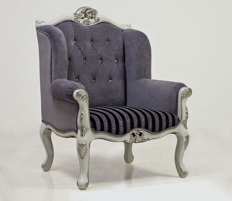Rei Throne Chair 75kg de Sofa Chair Vintage Antique Silver da entrada do hotel da fibra de vidro da tela