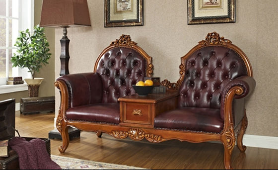 B024 antiguidade francesa azul de prata XY Chaise Lounge Wood Carved luxuosa