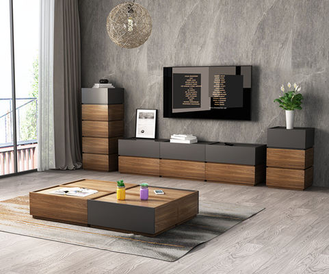 Grey Wood Storage Cabinets Chest da mobília da madeira da melamina da sala de visitas da gaveta