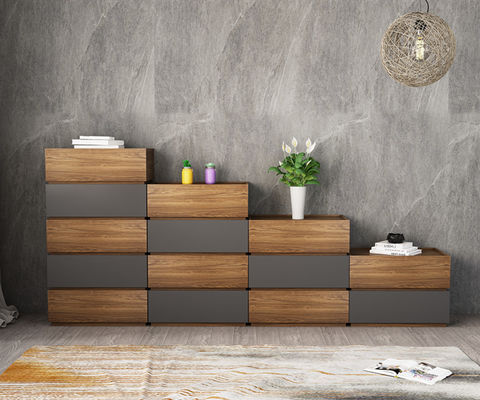 Grey Wood Storage Cabinets Chest da mobília da madeira da melamina da sala de visitas da gaveta