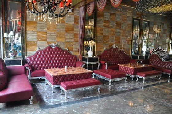Sofá francês do estilo do hotel em forma de L de canto de Sofa Sectional KTV da sala de visitas do escritório