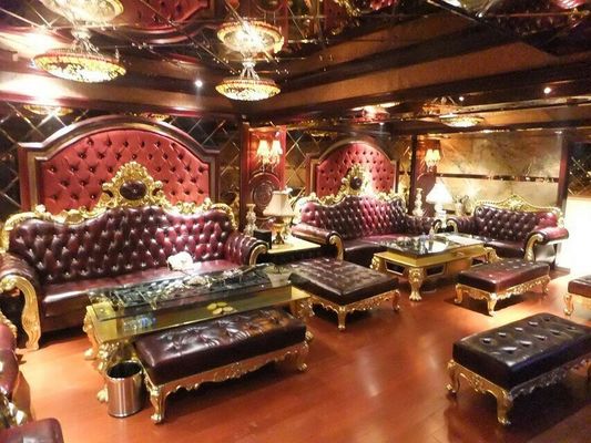 Sofá francês do estilo do hotel em forma de L de canto de Sofa Sectional KTV da sala de visitas do escritório
