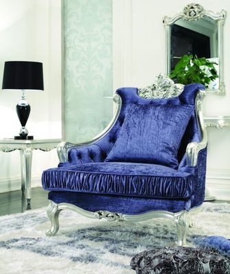 CAD 3D mobília luxuosa 3 2 azuis modernos da sala de visitas de 3 partes 1 veludo Sofa Sets de Seater