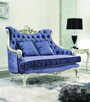 CAD 3D mobília luxuosa 3 2 azuis modernos da sala de visitas de 3 partes 1 veludo Sofa Sets de Seater