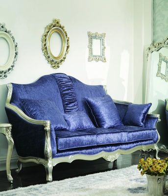 CAD 3D mobília luxuosa 3 2 azuis modernos da sala de visitas de 3 partes 1 veludo Sofa Sets de Seater