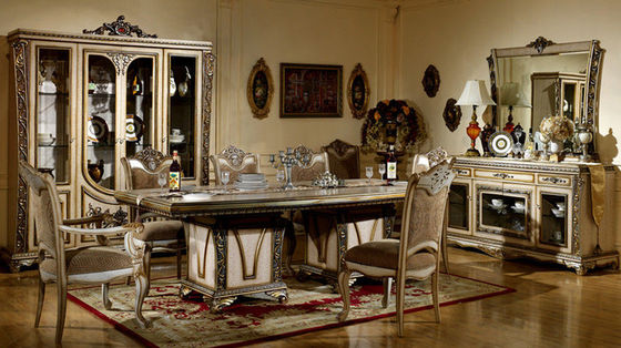 6 cadeiras cinzelaram o grupo da sala de jantar da flor