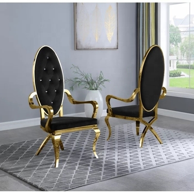 Quadro de aço inoxidável adornado jantando a poltrona