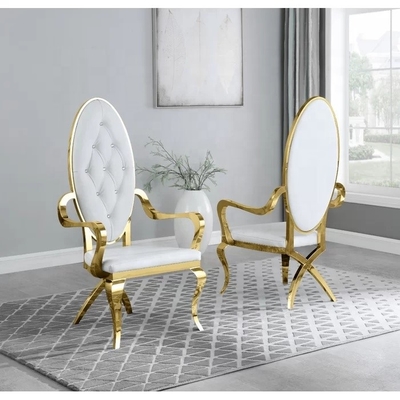 Quadro de aço inoxidável adornado jantando a poltrona